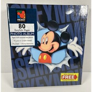 VTG Disney Mickey Mouse Photo Album 80 pages Self Sticking